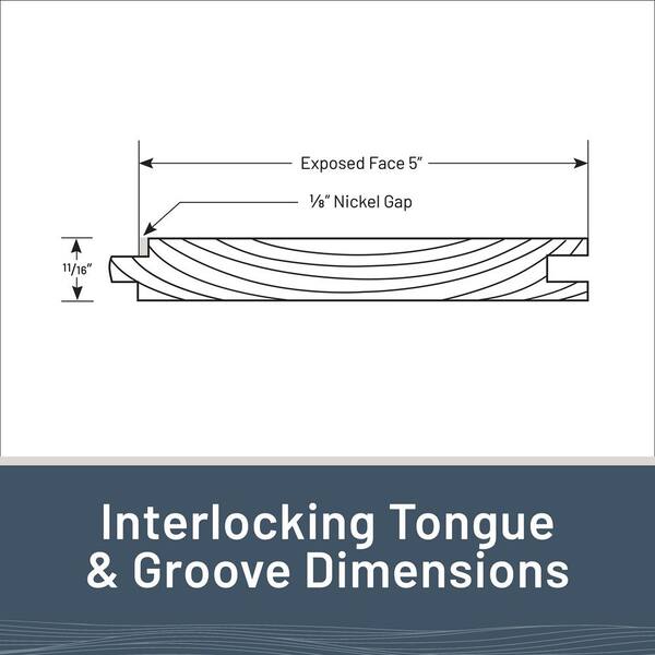 CALHOME 3/4 in. x 6 in. x 7 ft.Wire Brushed Thermally Modified Blue Stained Knotty Pine Tongue and Groove Siding Board(10Pieces)