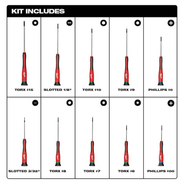 16-Piece Screwdriver Set with Precision Screwdrivers