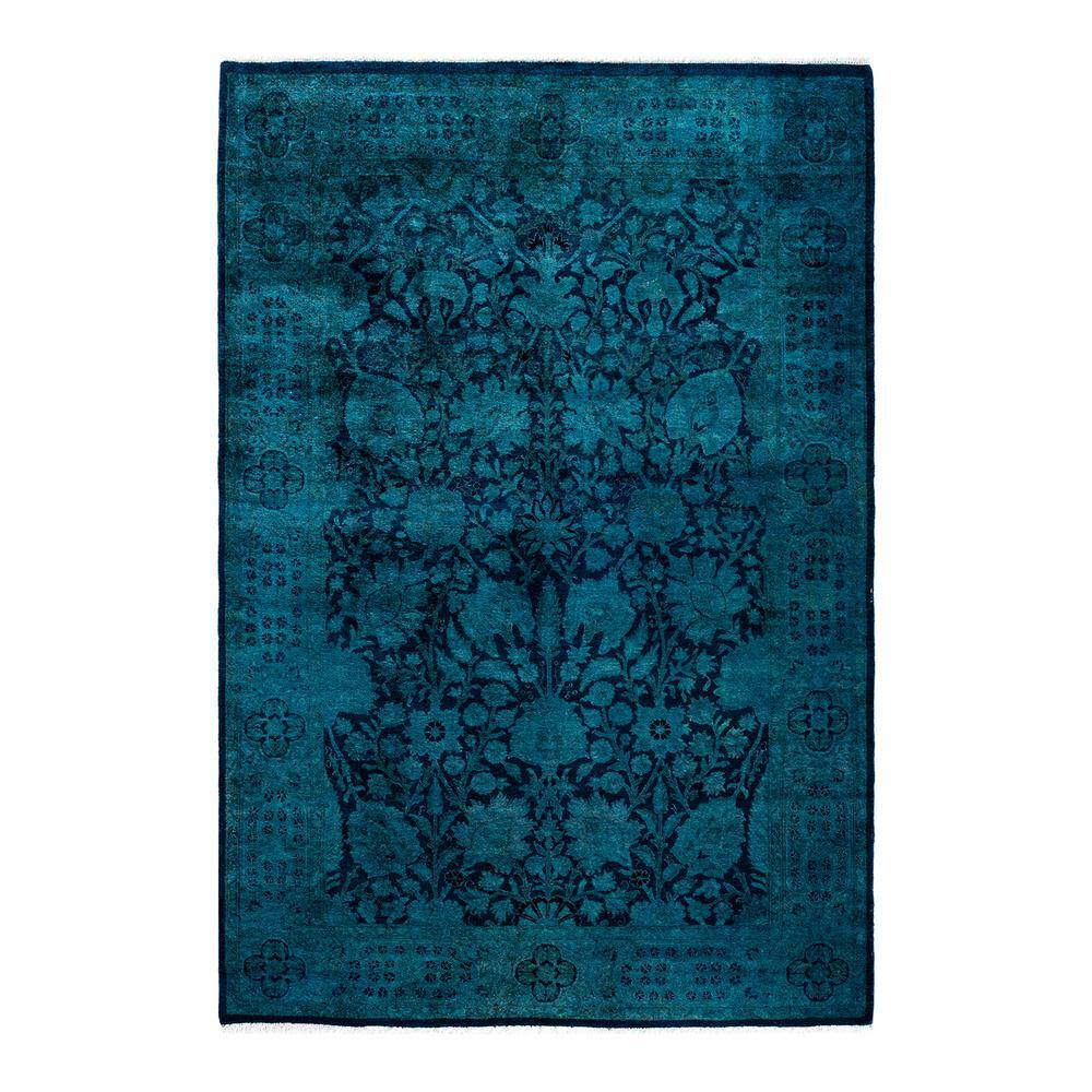 Fine Vibrance Blue 4 ft. x 6 ft. Solid Wool Indoor Area Rug price history on PriceWatchPro