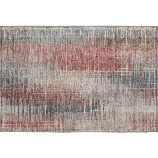 Mayfield Premium Machine Washable Abstract AMF2261 Paprika 2 ft. x 3 ft. Accent Rug
