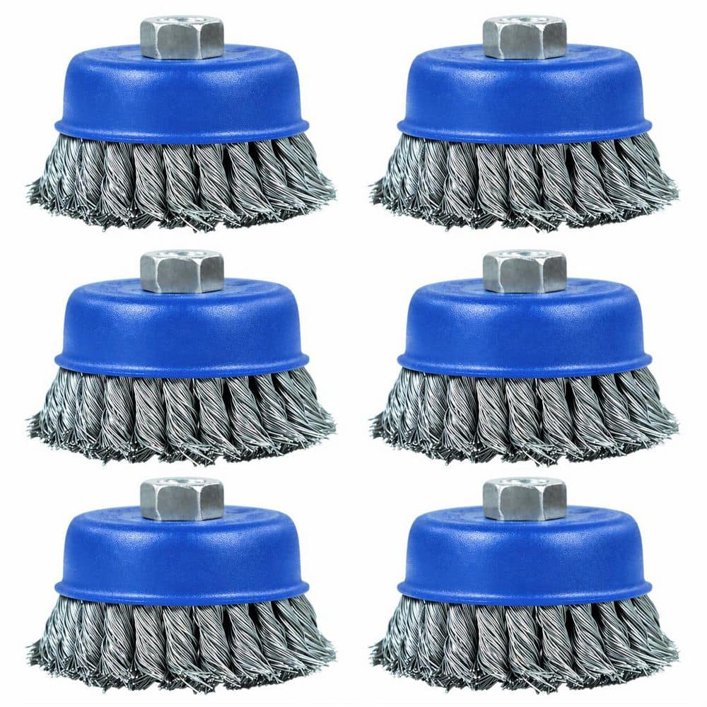 6 Pack Wire Cup Brush 4 Inch Twisted Knotted Cup Brush for Angle Grinder 5/8-11 Arbor Heavy Cleaning Rust price history on PriceWatchPro