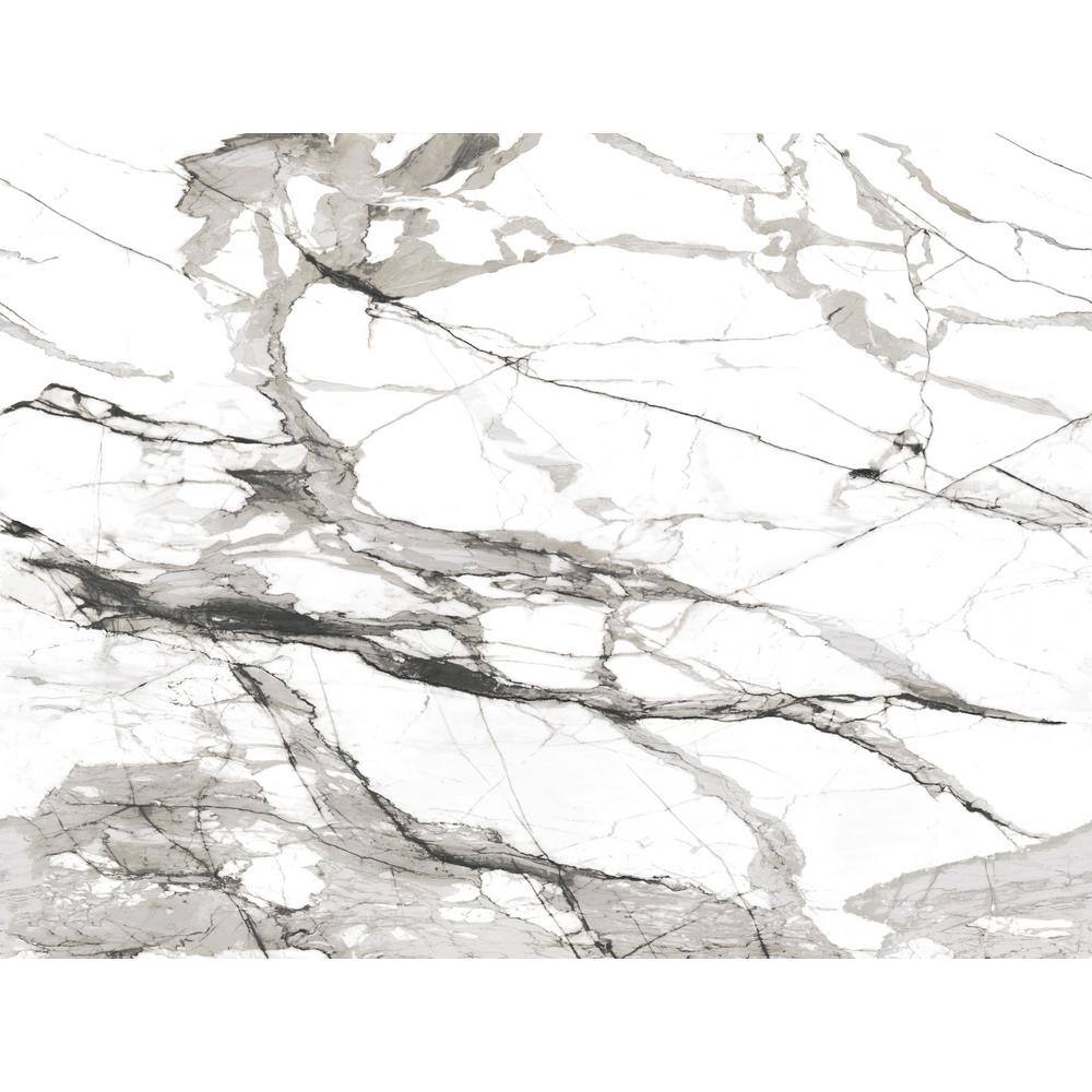 York Wallcoverings 27 in. by 122.4 in. Imperial Marble Black and White