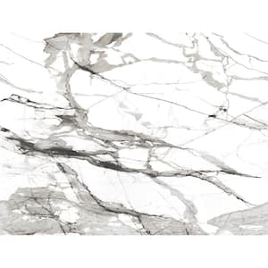 27 in. by 122.4 in. Imperial Marble Black and White Wall Mural