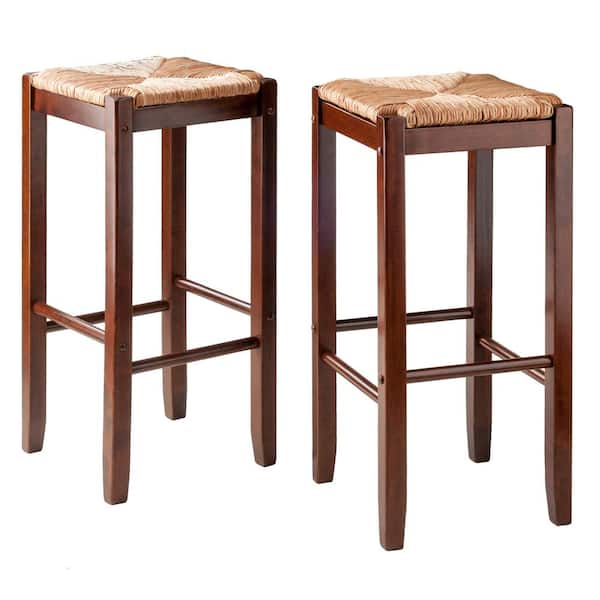 Winsome Wood Kaden 29 In Rush Seat, 1970s Wooden Bar Stools