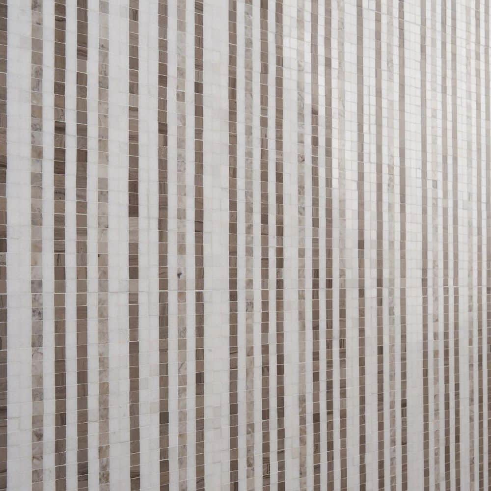 Atomic 12" x 12" Beige Marble Mosaic Tile