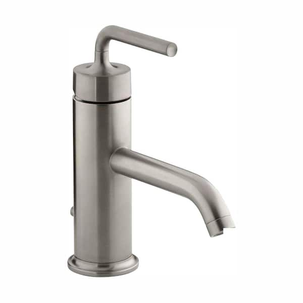 KOHLER Purist 1-Hole Single Handle Low-Arc Bathroom Vessel Sink Faucet with Straight Lever Handle in Vibrant Brushed Nickel