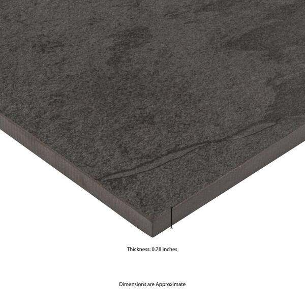 MSI Midnight Montage 2 cm. x  24 in. x 24 in. Matte Porcelain Stone Look Paver (8 sq. ft./Case)