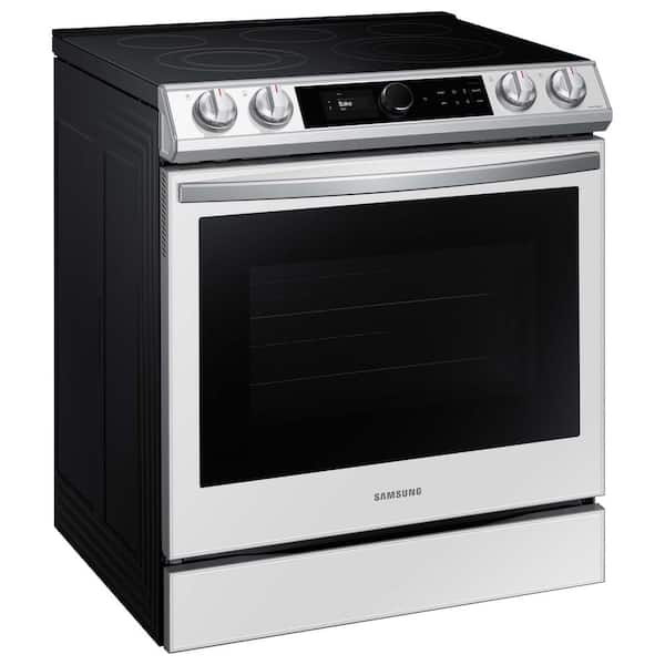Samsung BESPOKE Smart Slide-In Electric Range 6.3 Cu. ft. with Smart Dial & Air Fry in White Glass