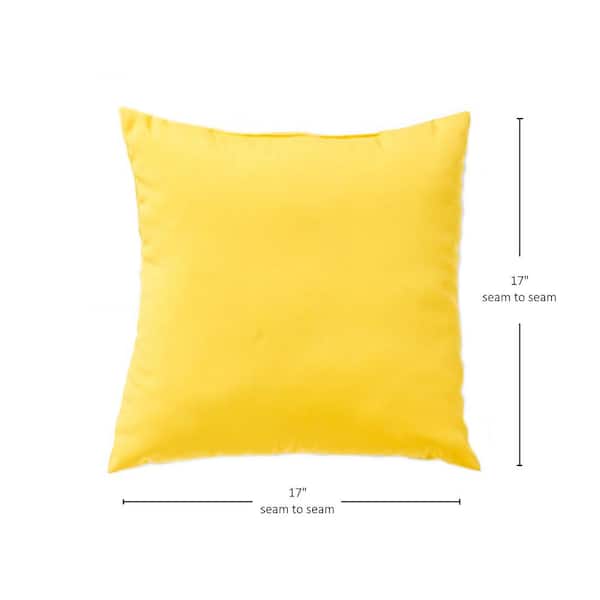 Greendale Home Fashions Solid Sunbeam Yellow Square Outdoor Throw ...
