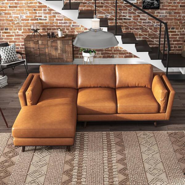 Tan Leather Sofa With Chaise | Cabinets Matttroy