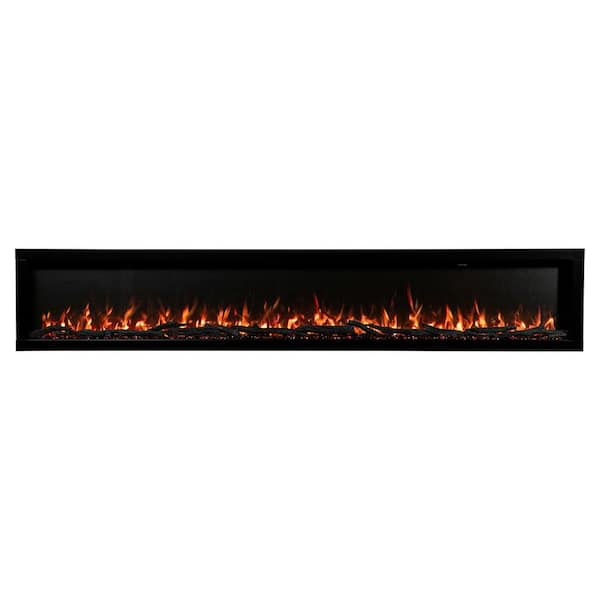 Highmark 100 in. Wall-Mounted Electric Fireplace with Multi-Color Flames, Remote, 5000 BTU, Wi-Fi