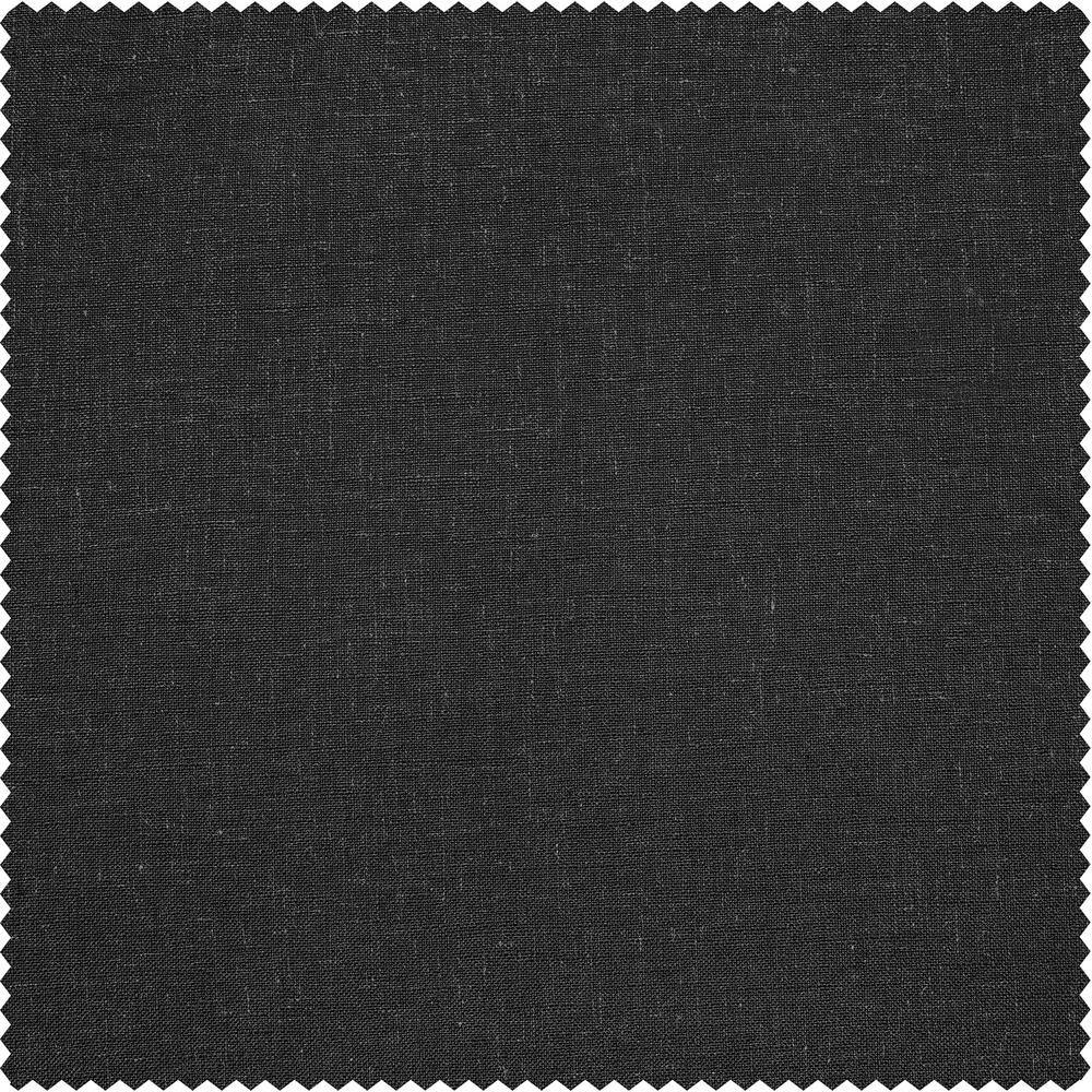 Slate Grey Faux Linen Light Filtering Curtain Panel, 50 x 96 Inches