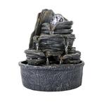 9.8 in. Cascade Tabletop Fountains Water Fountain with LED Lights and Crystal Ball for Home Office