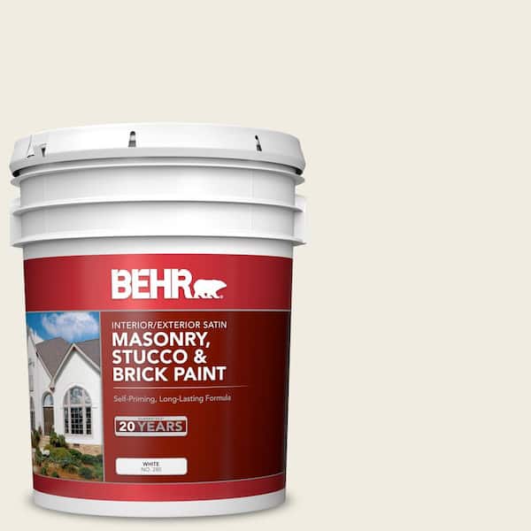 5 gal. #12 Swiss Coffee Satin Interior/Exterior Masonry, Stucco and Brick Paint