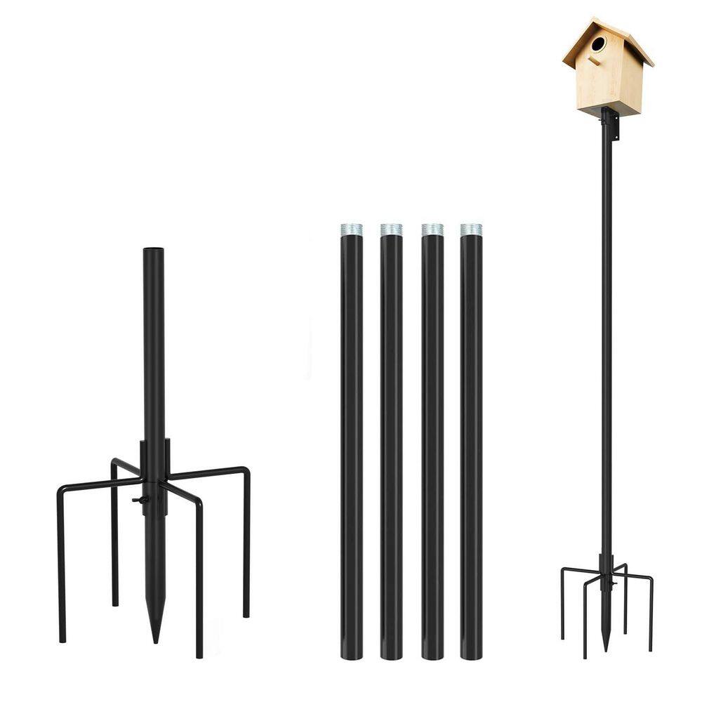 Black Metal Bird House Pole Mount Kit 80 in.-Adjustable Bird Feeder Post Support Rod price history on PriceWatchPro