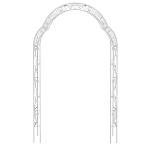 Adjustable Metal Garden Arch - 98.4 in. x 59 in. Cream White Outdoor Arbor Trellis (3.8ft-5.3ft Wide, 7.7ft-8.3ft Tall)