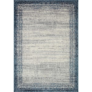 Austen Pebble/Blue 6 ft. 7 in. x 9 ft. 2 in. Modern Abstract Area Rug