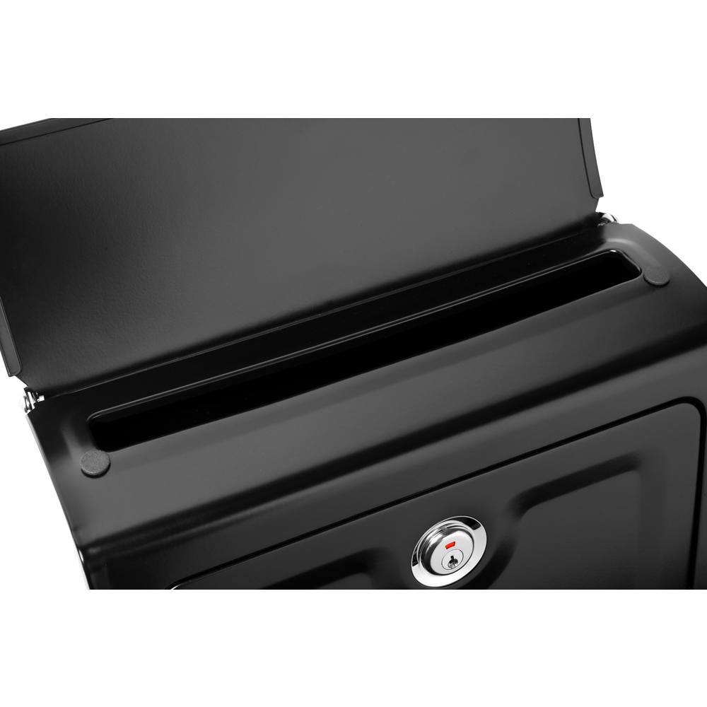Sienna Black Medium Galvanized Steel Locking Wall Mount Mailbox