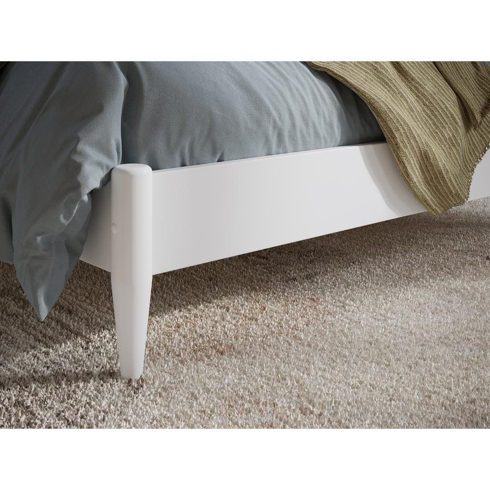 Quincy Full White Solid Wood Low Profile Platform Bed