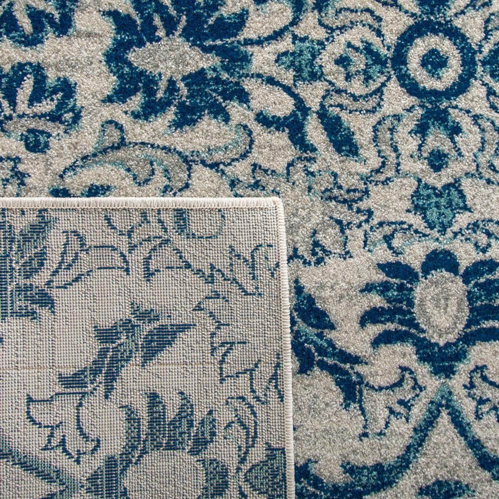 Evoke EVK238 Power Loomed Area Rug - Ivory/Blue - 5'3"x7'6" - Safavieh.