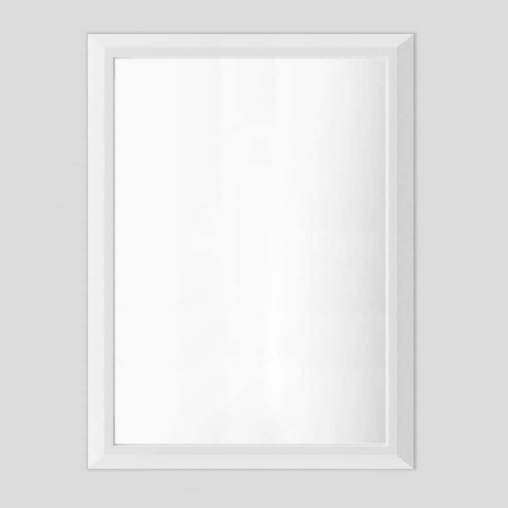 24 in. W x 32 in. H Rectangular Aluminum Alloy Framed and Tempered Glass Wall Bathroom Vanity Mirror in Matte White price history on PriceWatchPro