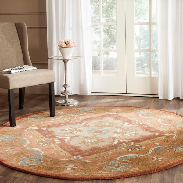 Heritage Rust 6 ft. x 6 ft. Round Border Area Rug
