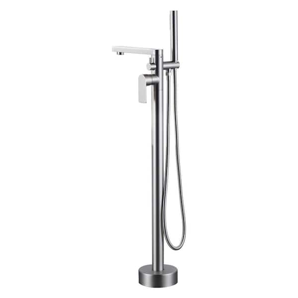 AVITAS Single-Handle Freestanding Tub Faucet with Hand Shower 1.8GPM in Brushed Nickel