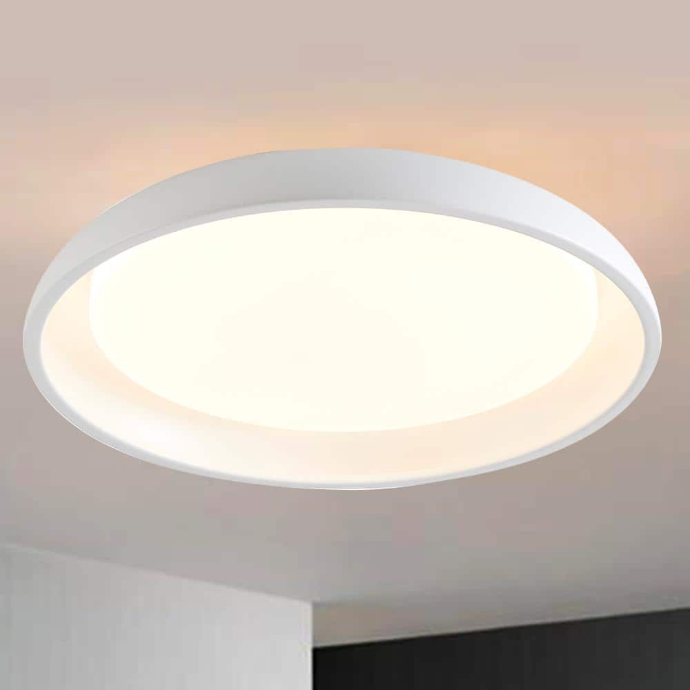 Matte White 24" LED Flush Mount Light with Acrylic Diffuser