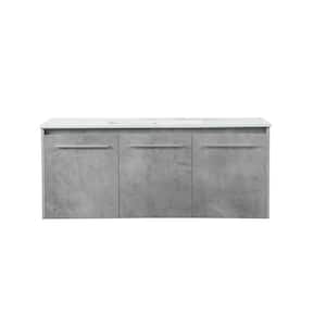 Simply Living 48 in. W x 18.31 in. D x 19.69 in. H Bath Vanity in Concrete Grey with White Resin Top