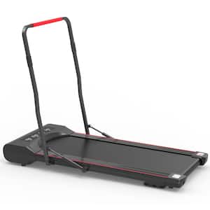 2.25 HP Black Steel 2-in-1 Foldable Electric Treadmill with Remote Control, LCD Display and Security Key