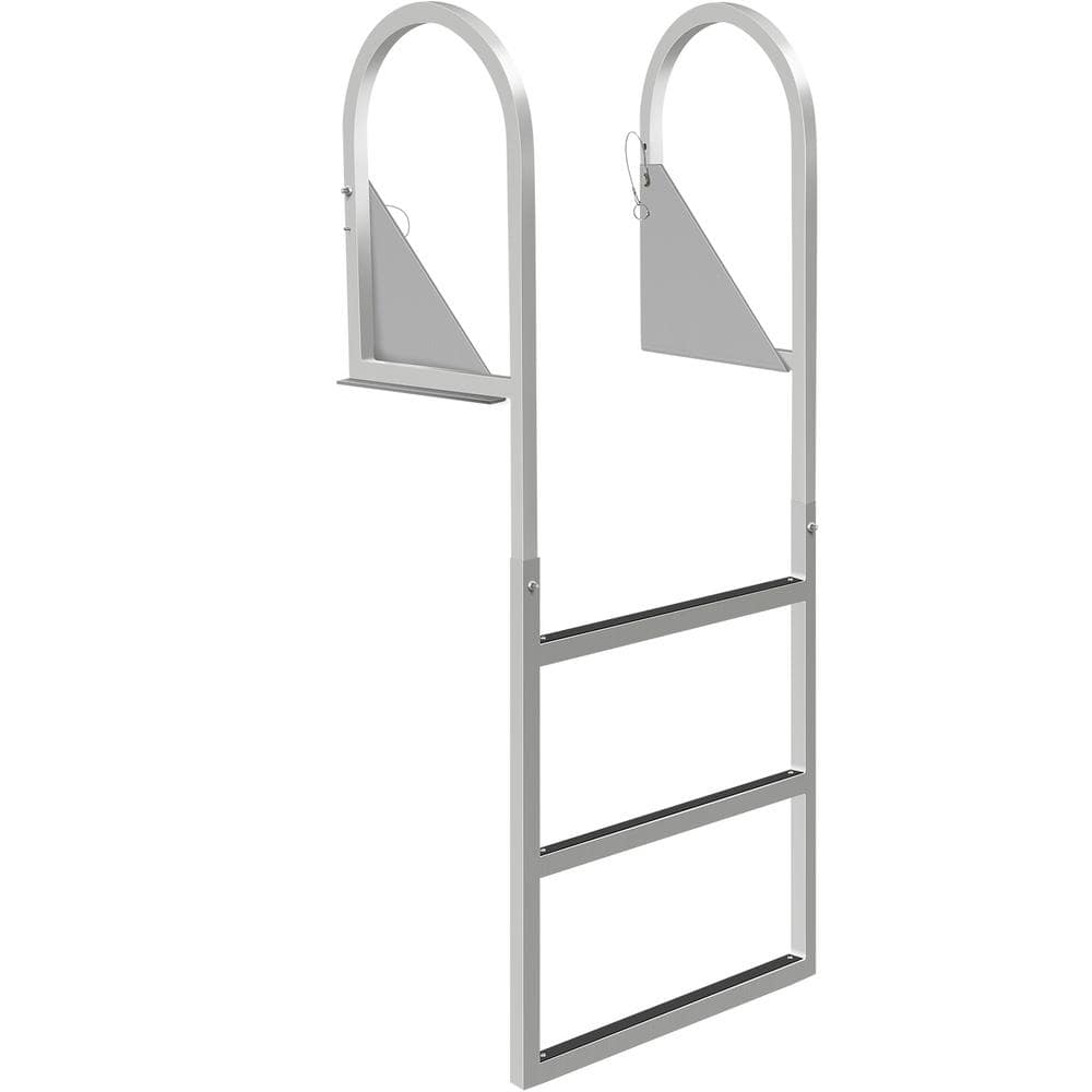 VEVOR Dock Ladders 3 Step 350 lbs. Load NonCorrosion Aluminum Flip Up