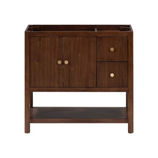 Zoe 36 in. Bath Vanity Cabinet without Top in Walnut