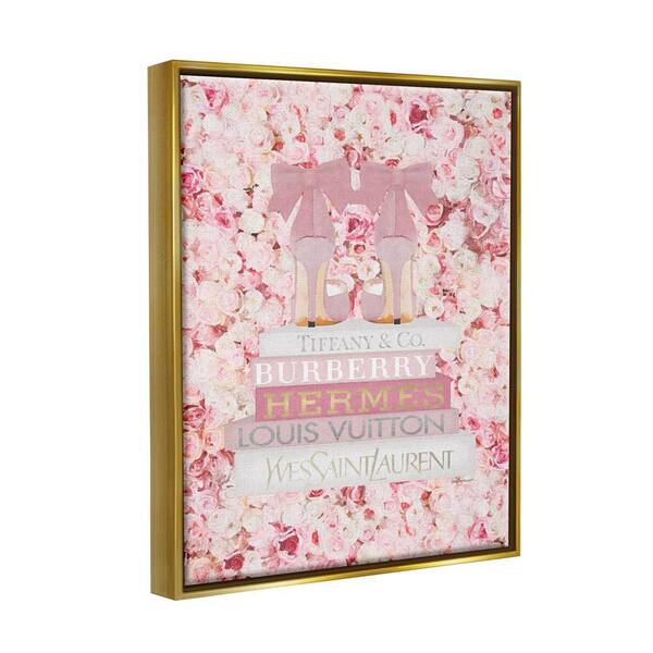 Pink Fashion Heals with Glam Books and Rose Details Canvas Wall Art by Amanda Greenwood Rosdorf Park Frame Color: Black Framed, Size: 21 H x 17 W x