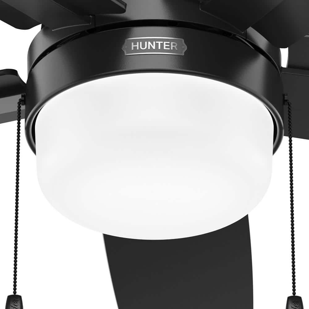 52" Matte Black and Gray 5-Blade Ceiling Fan with LED Light Kit