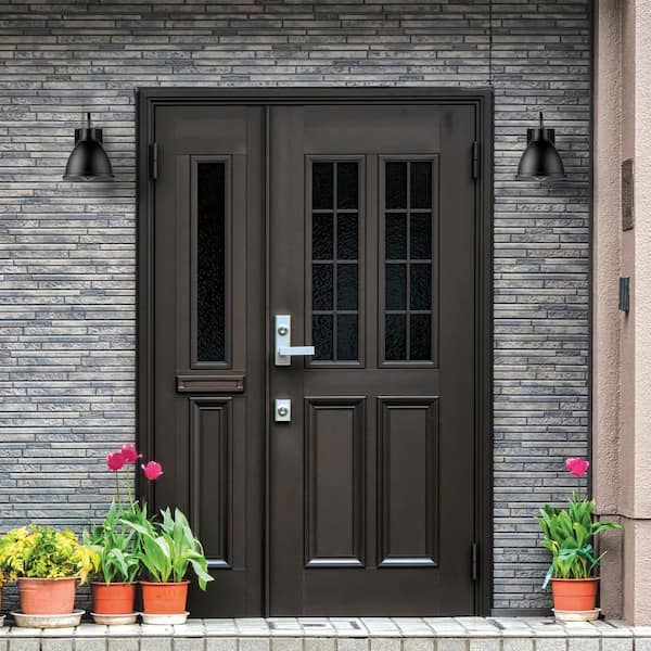 Swanson Matte Black Farmhouse Indoor/Outdoor 1-Light Wall Sconce