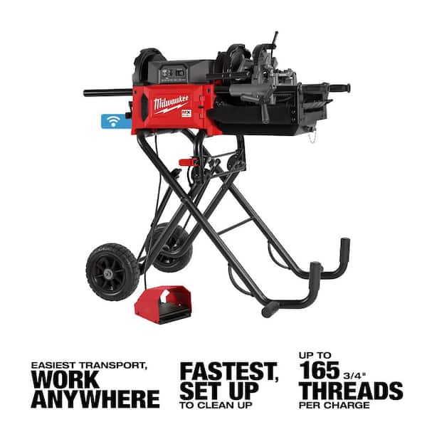 MX FUEL Lithium-Ion Cordless 1/2 in. to 2in. Pipe Threading Machine w/(2) Batteries and Charger