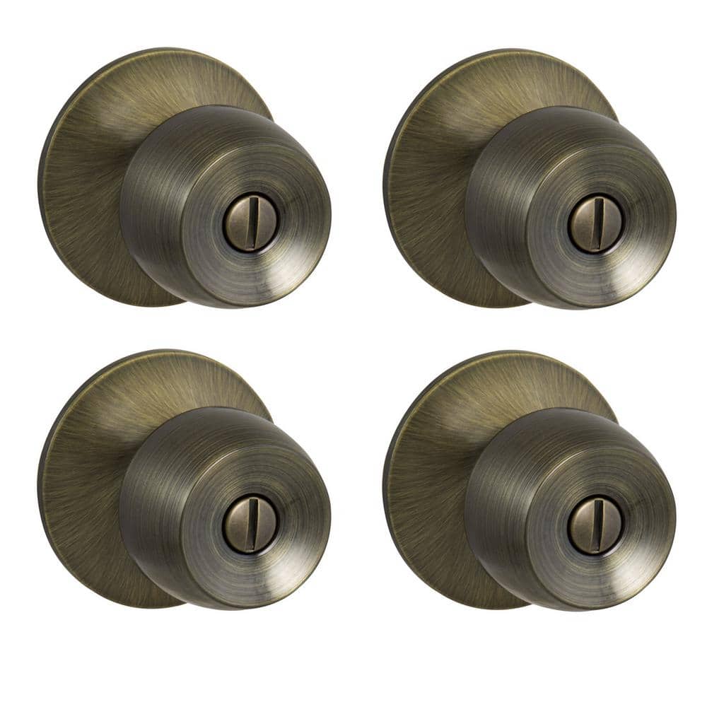 Brandywine Antique Brass Bed/Bath Privacy Door Knob (4-Pack)