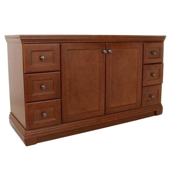 St. Paul Brentwood 60 in. Vanity Cabinet Only in Amber
