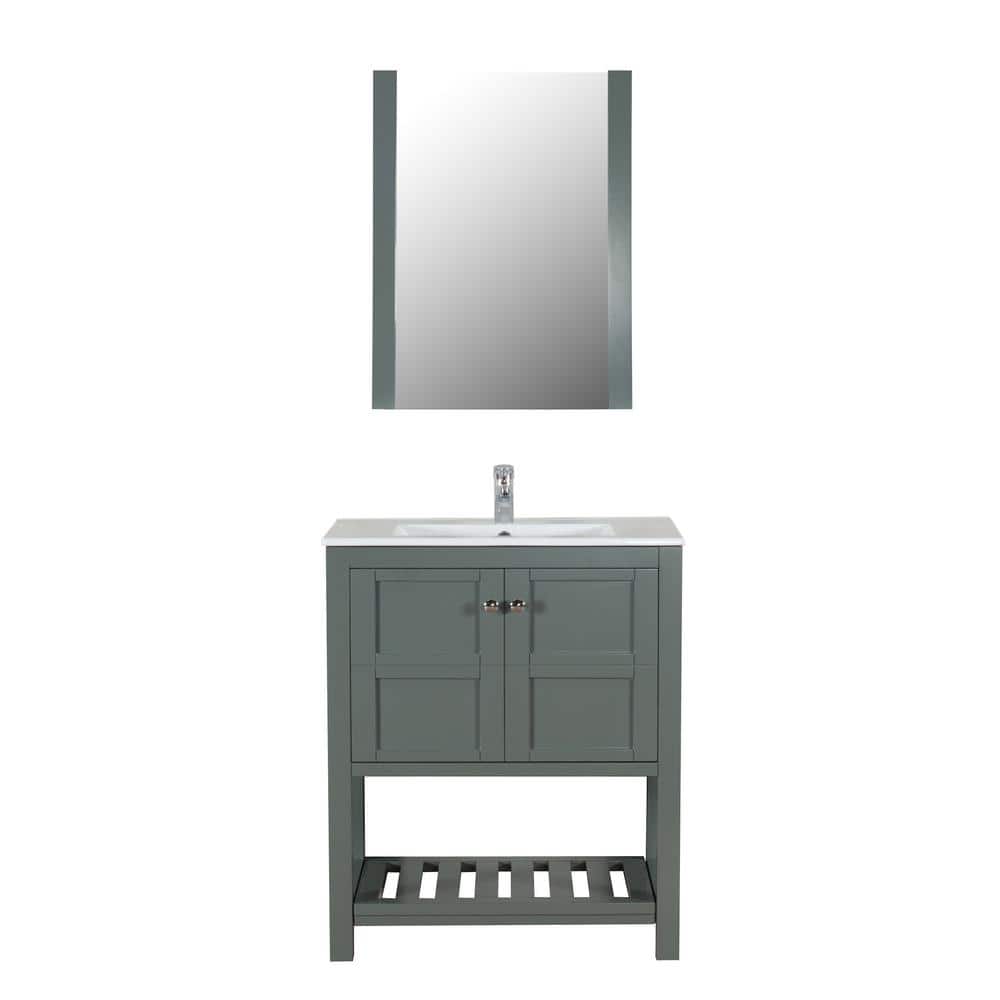 Manhattan 30 in. W x 18 in. D Bath Vanity in Charcoal Gray with Vanity Top 
