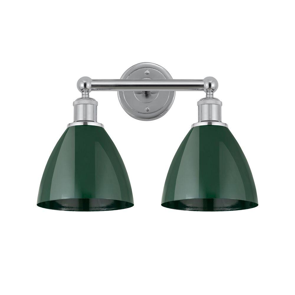 Plymoth Dome 16.5 in. 2-Light Polished Chrome Vanity Light with Metal Shade price history on PriceWatchPro
