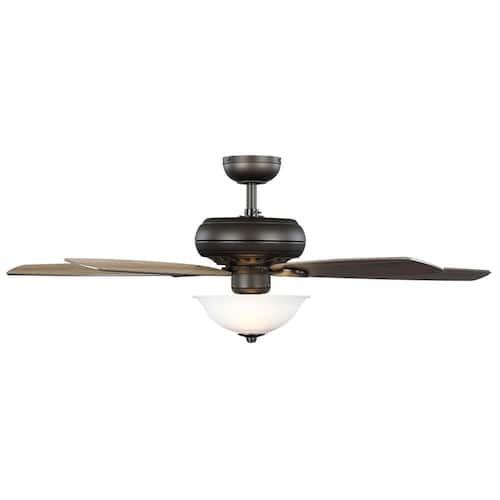 Southwind II 52 in. Indoor LED Bronze Ceiling Fan with Light Kit, Reversible Blades and Remote Control Ceiling Fans With Lights