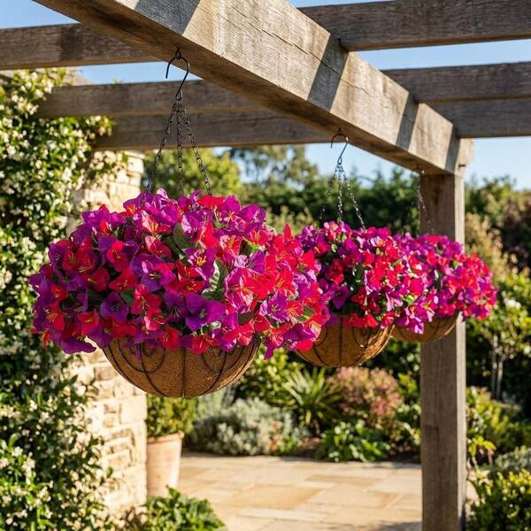 20.5 in. Multicolor Indoor/Outdoor Hanging Artificial