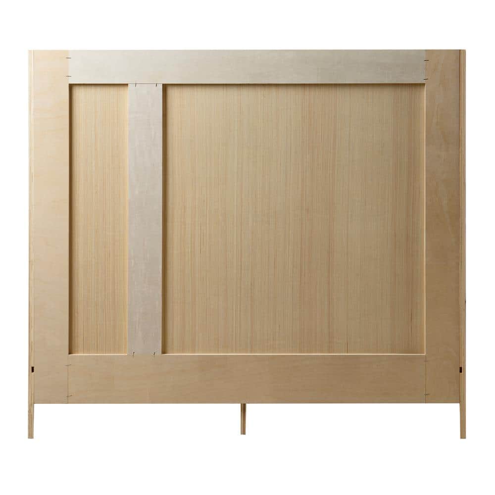 Modern Birch 37" Bathroom Vanity with White Marble Top