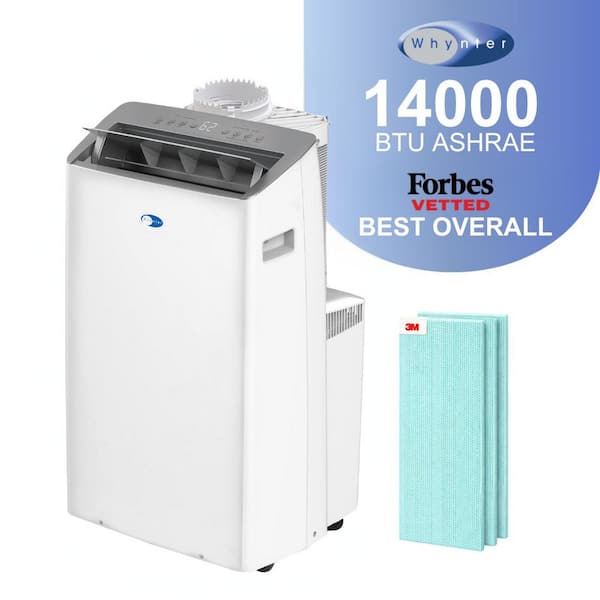 12,000 BTU NEX Inverter Dual Hose Portable Air Conditioner Cools 600 sq. ft. with Wifi and 3-3M Air Filters in White