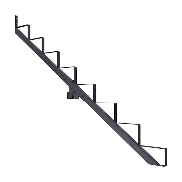 Peak Products 8-Step Steel Stair Riser (Stringer) and Connector Kit in Matte Black