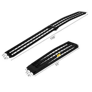 9 ft. 1200 lbs. Capacity Aluminum Folding Loading Ramp for Motorcycle, ATV, Tractor, Truck, Trailer, Car (2-Pack)