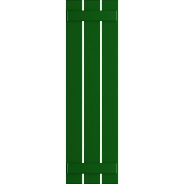 Ekena Millwork True Fit 17-1/8 in. x 30 in. PVC 3-Spaced Board and Batten Shutters Pair in Viridian Green