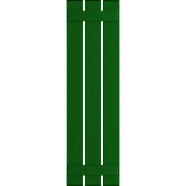 Ekena Millwork True Fit 17-1/8 in. x 67 in. PVC 3-Spaced Board and Batten Shutters Pair in Viridian Green