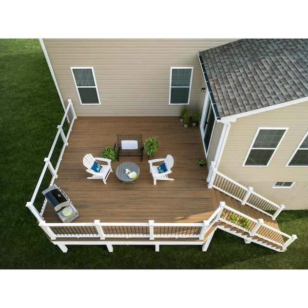 Enhance Naturals 1 in. x 6 in. x 1 ft. Toasted Sand Composite Deck Board Sample - Brown