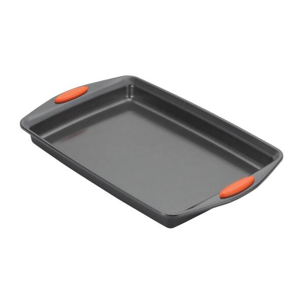 Rachael Ray 9 in. Nonstick Bakeware Oven Lovin Springform Pan, Gray with Red Grips